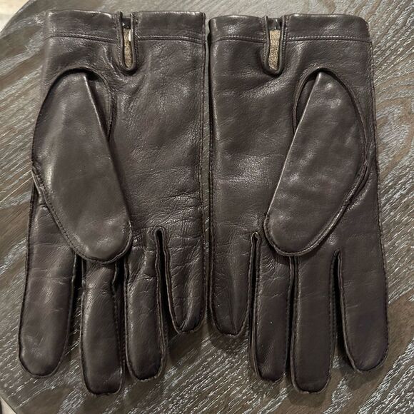 Aris 115 Women's Brown Leather Isotoner Gloves Size L - Picture 2 of 4